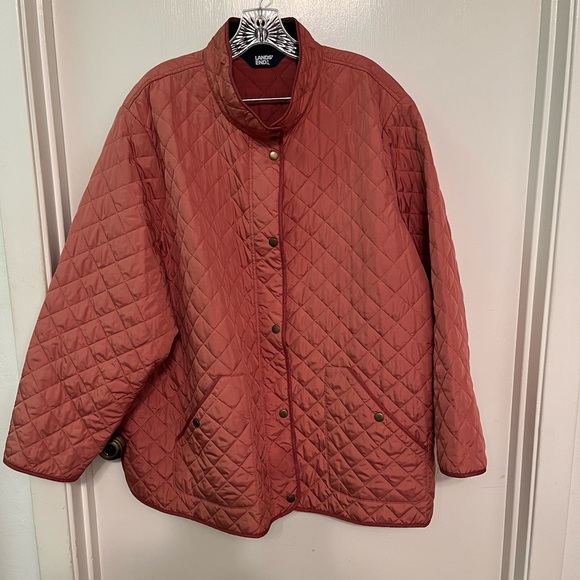 Lands End 3x quilted jacket. Pinkish Rusty Rose in color. - Picture 1 of 5